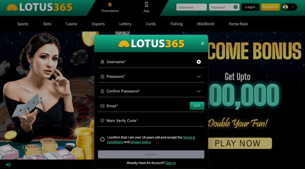 Lotus365 Register