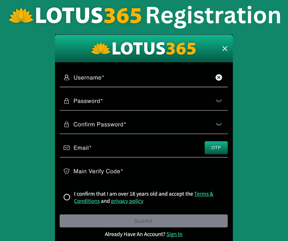 Lotus365 Registration